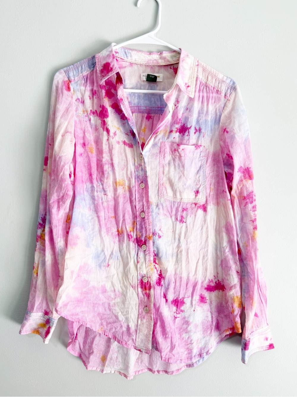 Anthropologie cate classic tie dye button down cotton size extra small - Picture 2 of 5